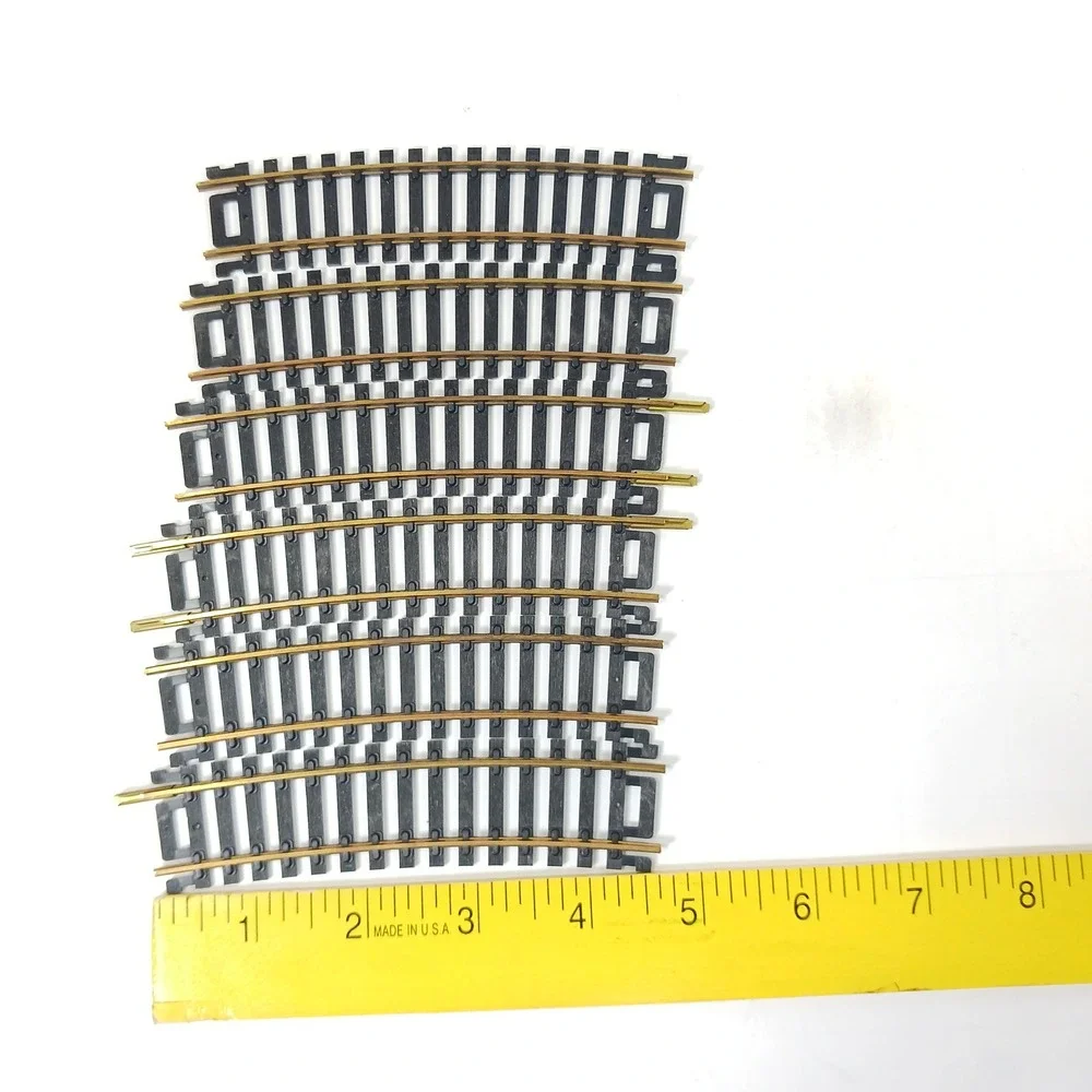 Set of 27 Vintage Brass Model HO Train Track Lot Straight Curved Pieces Mixed
